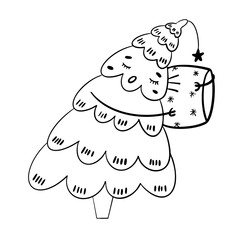 The Christmas tree is sleeping