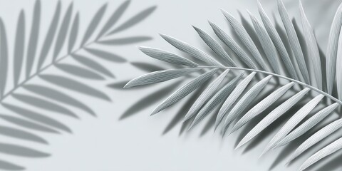 Gray Palm Leaf Shadows