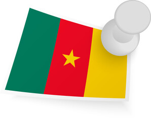 Cameroon Flag with Pin