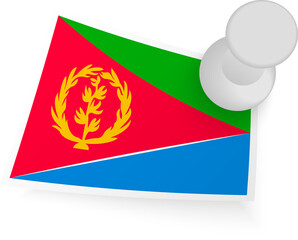 Fototapeta premium Eritrea Flag with Pin