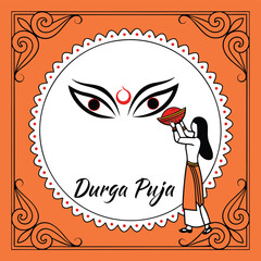 Happy Halloween card with pumpkin and stylish woman illustration