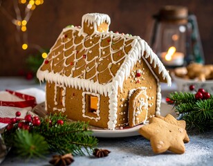 Festive gingerbread house
