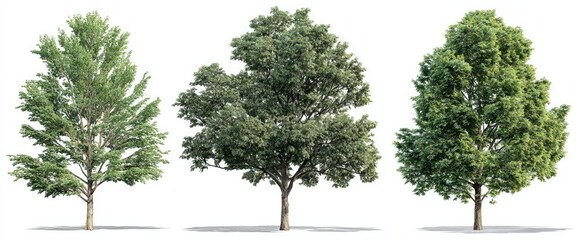 Three different trees against a white background (3)