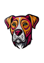 dog head concept design logo	