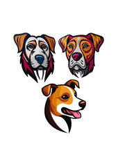 dog head concept design logo	