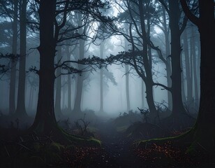 Obraz premium Misty forest path (7)