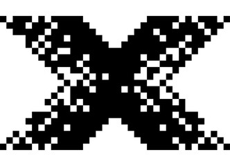 Fototapeta premium Vector pixel pattern. Abstract Black letter X on white background. design element. Vector logo. Modern background.