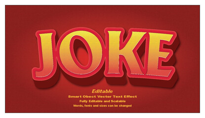 Joke 3d text effect pun, funny and comedy typography design.