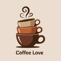 International Coffee Day vector illustration featuring steaming coffee cups, coffee beans, latte art, coffee plants, and cozy coffee shop scenes in warm solid colors for holiday and beverage designs.