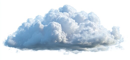 Fluffy, light-gray cumulus cloud against a white background (2)