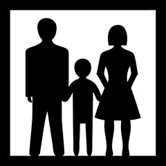family silhouette vector