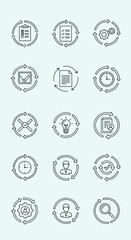Diverse Icons Illustrating Various Concepts and Ideas for Digital Technology and Business