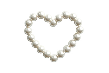 Heart shape made of pearls on black background, cut out