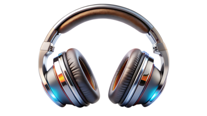 Modern wireless headphones isolated on transparent background offer immersive audio experience, combining sleek design with advanced technology for ultimate comfort and sound quality