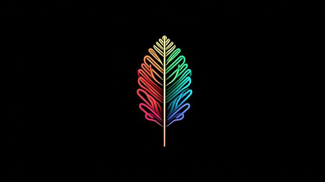 Colorful abstract leaf design