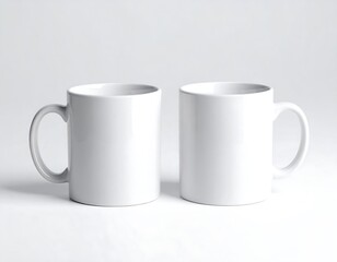 Obraz premium Blank white mugs, perfect for mockup templates