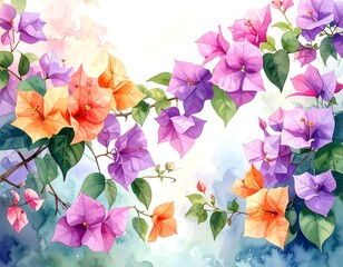 Vibrant Bougainvillea blossoms