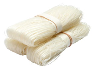 Dry Asian rice vermicelli noodles bundle isolated png transparent background