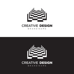 Creative chess board logo design template.Premium vector