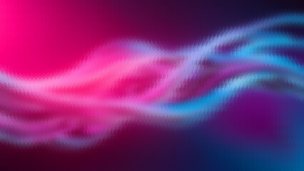 Vibrant neon abstract gradient background with smooth flowing pink and blue wave shapes blending seamlessly into dark backdrop, modern futuristic digital design illustration