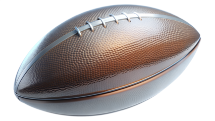 American football isolated on transparent background, a classic sports equipment for games and training, showcasing its textured surface and iconic shape