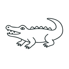 Crocodile illustration with simple line design  