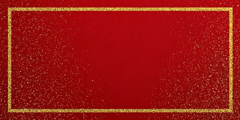 Red background with gold glitter and a white frame. The frame is a border that surrounds the red background