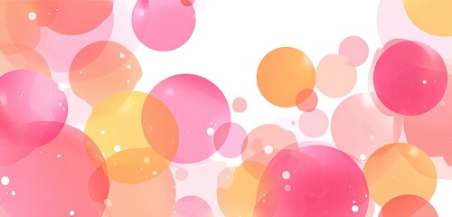 Abstract background of overlapping, translucent circles in soft pink and orange tones