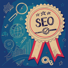 Creative SEO Certification Badge for Digital Marketing