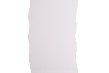 Torn piece of white paper with transparent background
