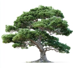 Lush green tree, full canopy, aged trunk