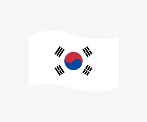 Waving flag of South Korea. South Korea flag icon vector design and illustration.

