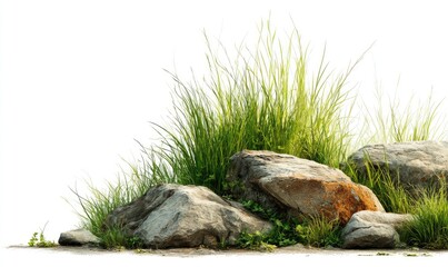 Rocks and grass, natural border