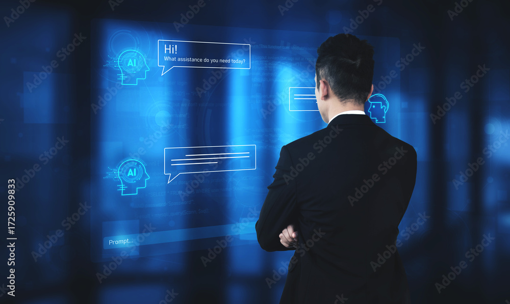 Aufkleber ai chatbot interface facilitates communication, chatbot, and ai interaction for automated user suppo