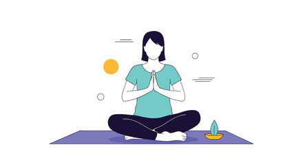 A person meditating peacefully in a lotus position on a mat.