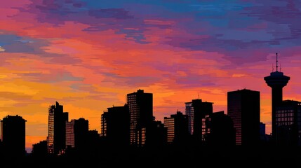 vancouver skyline at sunset no logos no brands ar 169