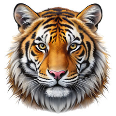 Obraz premium Close up tiger head with orange black white fur and yellow eyes animal wildlife