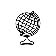 Simple line art globe on stand