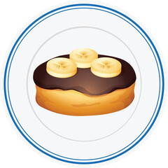 vector illustration of a cake on a plate 