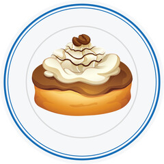 vector illustration of a cake on a plate 