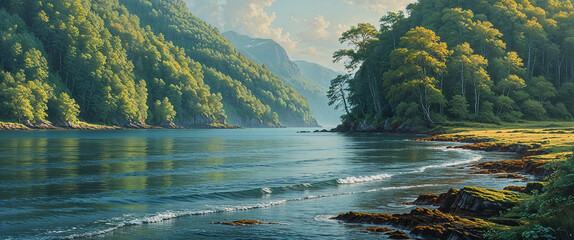 A depiction of a wild northern landscape