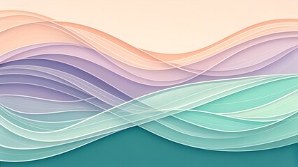 Fototapeta premium Abstract Pastel Wave Background: Soft Color Gradient Texture