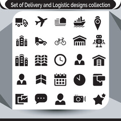 Comprehensive set of delivery and logistics icons for modern business and shipping solutions