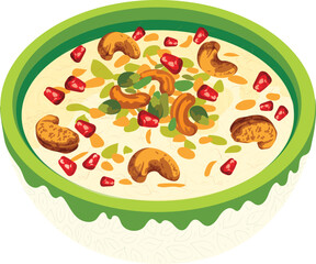 vector illustration of a bowl of  healthy soup 