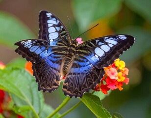 Vibrant butterfly on flower (2)