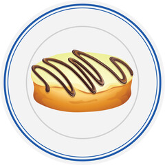vector illustration of a cake on a plate 