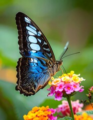 Vibrant butterfly on flower