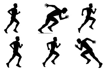 Running Silhouette Vector graphics | Jogging & Sprinting Athlete Poses