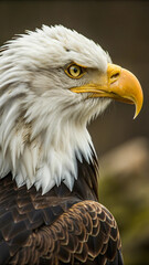 Obraz premium Bald eagle white head yellow beak bird wildlife