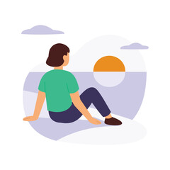 Enjoying A Sunset View Moment